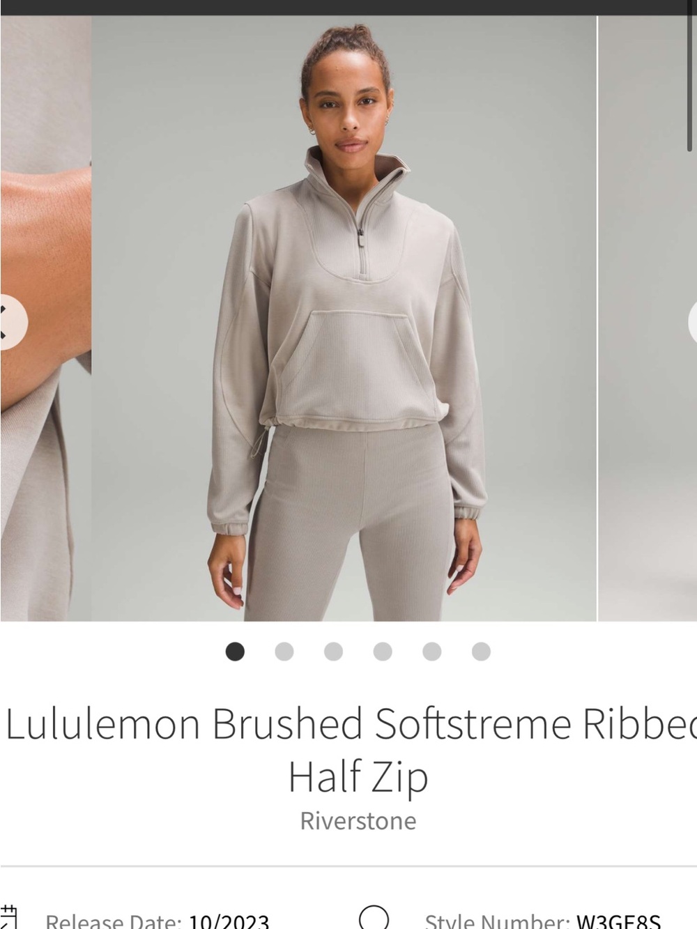 Lululemon Brushed Softstreme Ribbed Half Zip - Riverstone